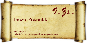 Incze Zsanett névjegykártya